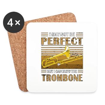 POSAUBE BUT I CAN BLOW THE TROMBONE - Untersetzer (4er-Set) - Weiß - Vorne