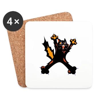 Crazy Cat Lady - Dessous de verre (lot de 4) - blanc - Devant