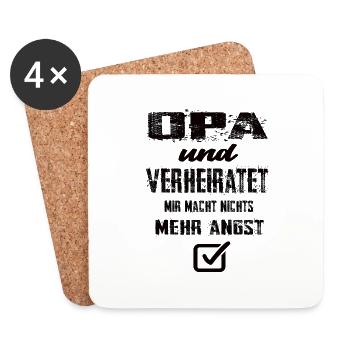 Opa Und Verheiratet Mir Macht Nix Mehr Angst - Untersetzer (4er-Set) - Weiß - Vorne