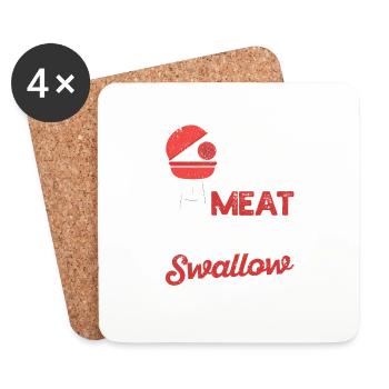 Once You Put My Meat In Your Mouth Lustig BBQ - Untersetzer (4er-Set) - Weiß - Vorne