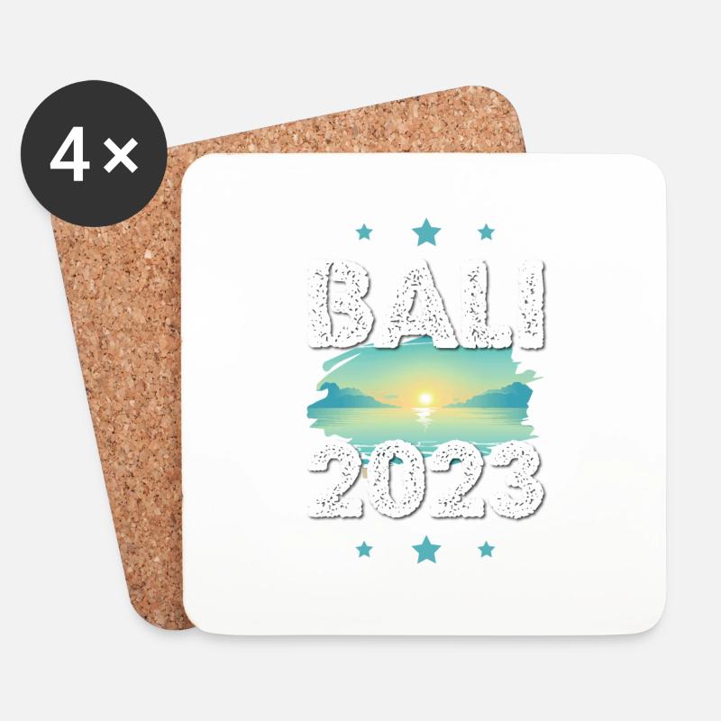 Bali 2023 - Untersetzer (4er-Set) - Weiß