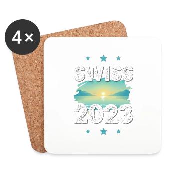Schweiz 2023 - Untersetzer (4er-Set) - Weiß - Vorne