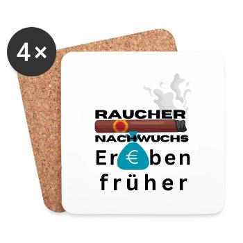 Raucher Nachwuchs erben früher - Untersetzer (4er-Set) - Weiß - Vorne