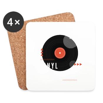 Vinyl Enthusiast - Coasters (set of 4) - white - Front