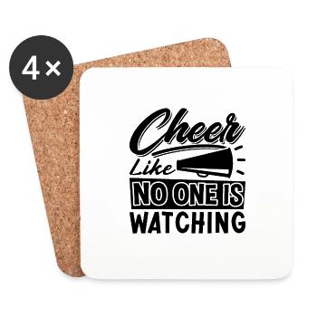 Cheer Like No One Is Loves Cheering Cheerleader - Coasters (set of 4) - white - Front