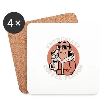 Coffee enthusiast - Coasters (set of 4) - white - Front