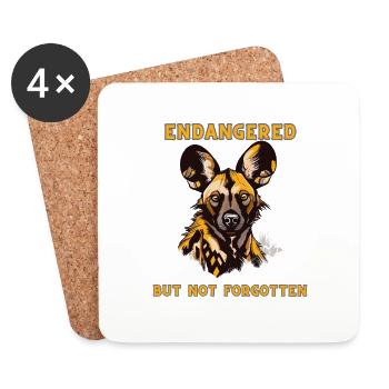 Afrikanischer Wildhund Porträt Lycaon pictus - Untersetzer (4er-Set) - Weiß - Vorne