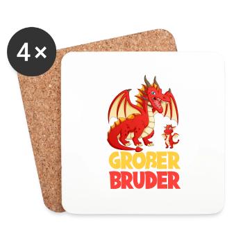 Großer Bruder 2024 Drache - Untersetzer (4er-Set) - Weiß - Vorne