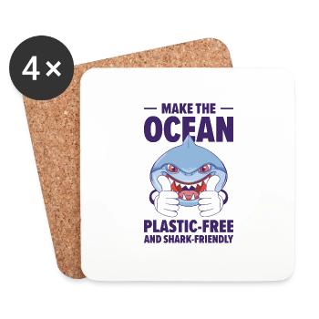 World Wildlife Day Shark Animal Welfare Marine - Coasters (set of 4) - white - Front