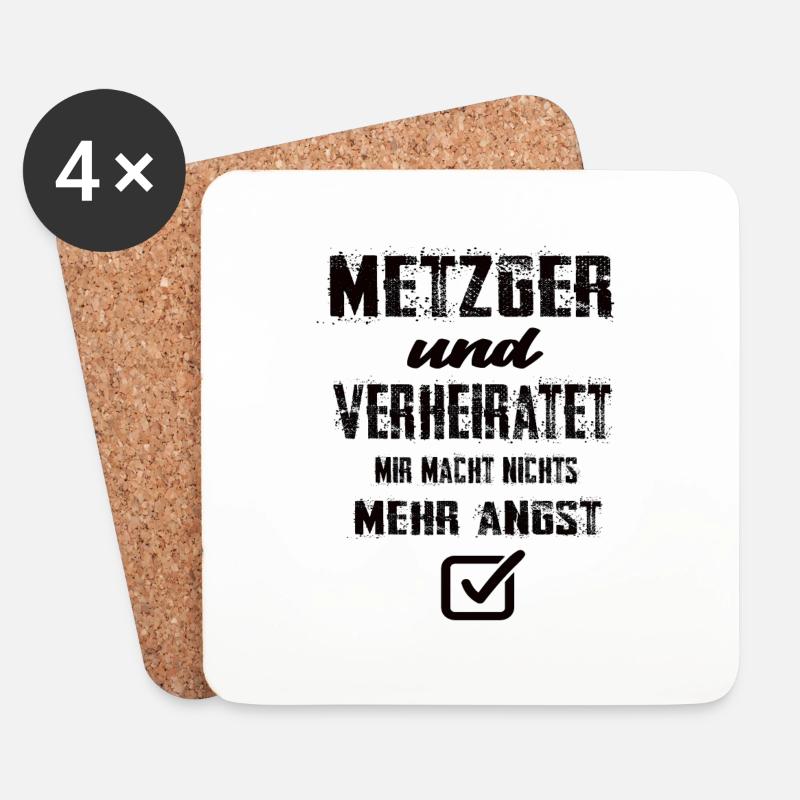 Metzger und Verheiratet - Untersetzer (4er-Set) - Weiß