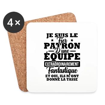 Je suis le fier patron d'une équipe - Dessous de verre (lot de 4) - blanc - Devant