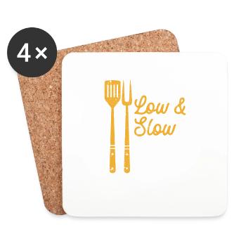 Je peux faire un barbecue bas et lent toute la nuit - Dessous de verre (lot de 4) - blanc - Devant