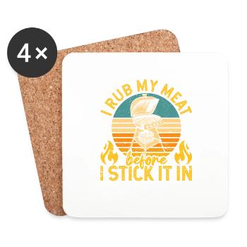 I rub my meat before I put it in the - Coasters (set of 4) - white - Front