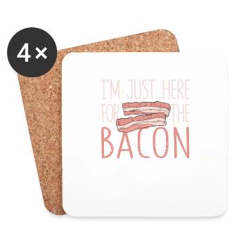 Je ne suis là que pour le bacon Drôle de viande - Dessous de verre (lot de 4) - blanc - Devant