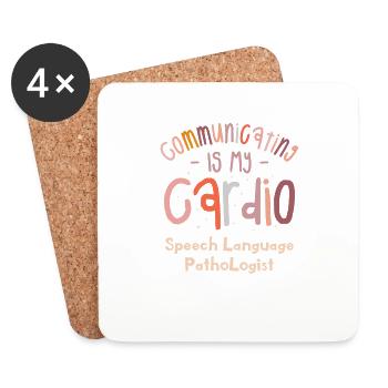 Communiquer est mon langage vocal cardio - Dessous de verre (lot de 4) - blanc - Devant
