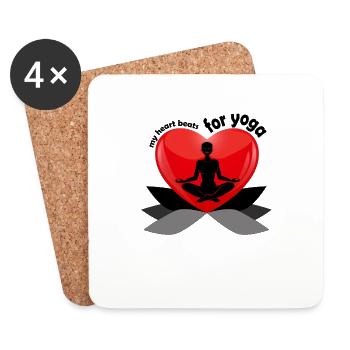 Yoga Namaste T-shirt with yoga design for yoga class - Coasters (set of 4) - white - Front