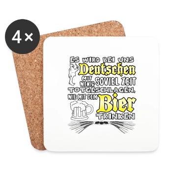 Mehr Zeit für Bier trinken - Untersetzer (4er-Set) - Weiß - Vorne
