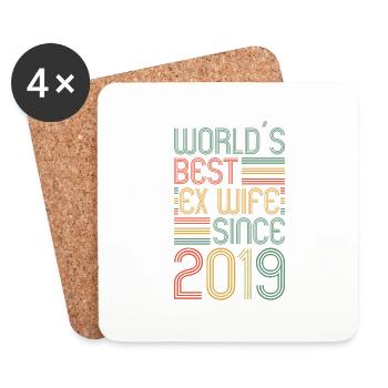 Meilleure ex-femme du monde depuis le divorce de 2019 - Dessous de verre (lot de 4) - blanc - Devant