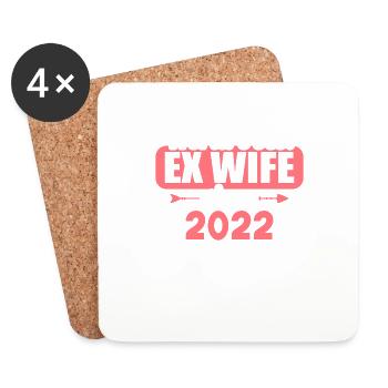 Worlds Best Ex Wife since 2022 Divorce - Coasters (set of 4) - white - Front