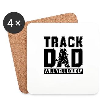 Track Dad Will Yell Loudly Athletic Race Sprinter - Untersetzer (4er-Set) - Weiß - Vorne