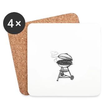 I Turn Grills On Lustiger Spruch Sarkastischer BBQ - Untersetzer (4er-Set) - Weiß - Vorne