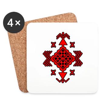 AMAZIGH SYMBOL BERBER Z IMAZIGHEN KABYL JUWEL - Untersetzer (4er-Set) - Weiß - Vorne