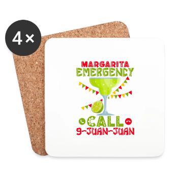 Margarita Emergency Call 9-Juan-Juan Party Cinco D - Untersetzer (4er-Set) - Weiß - Vorne