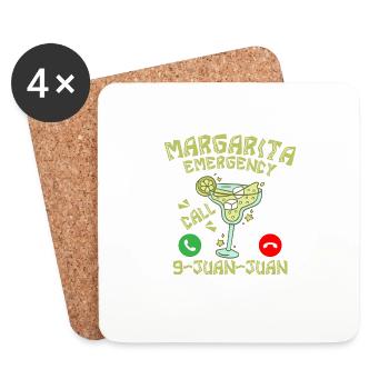 Margarita Emergency Call 9-Juan-Juan Cinco De Mayo - Coasters (set of 4) - white - Front