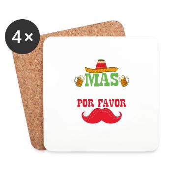 Mas Cervezas Por Favor Cinco De Mayo Party - Coasters (set of 4) - white - Front