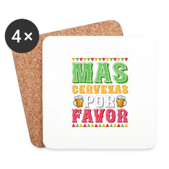 Mas Cervezas Por Favor Party Cinco De Mayo - Coasters (set of 4) - white - Front