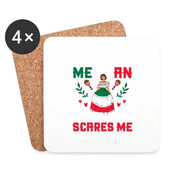 Ma femme est mexicaine rien ne me fait peur fête Cinco D - Dessous de verre (lot de 4) - blanc - Devant