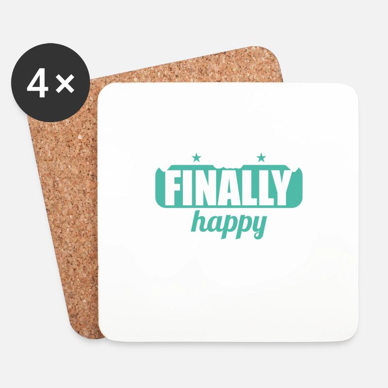 Divorced and Broke but finally happy Scheidungs - Untersetzer (4er-Set) - Weiß