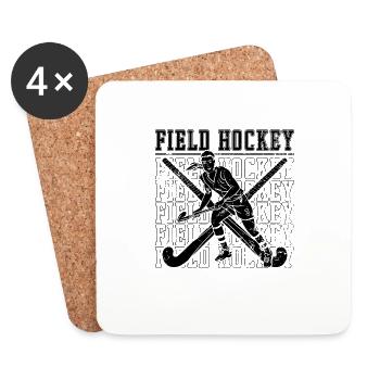 Field Hockey Floor Ball Goalkeeper Hockey Player - Coasters (set of 4) - white - Front