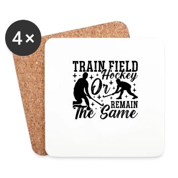 Train Field Hockey Insane Floor Ball Hockey Player - Untersetzer (4er-Set) - Weiß - Vorne