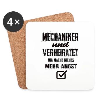 Mechaniker und Verheiratet - Untersetzer (4er-Set) - Weiß - Vorne