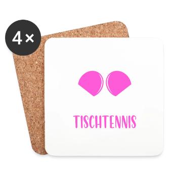 Geschenkidee Coole Mädchen spielen Tischtennis - Untersetzer (4er-Set) - Weiß - Vorne