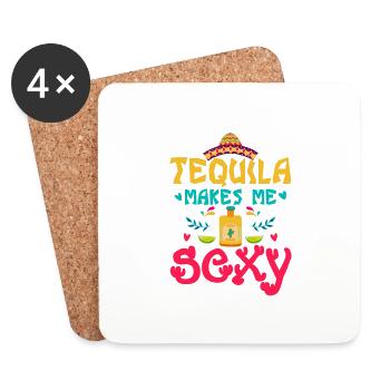 Tequila Makes Me Sexy Cinco De Mayo Party - Coasters (set of 4) - white - Front