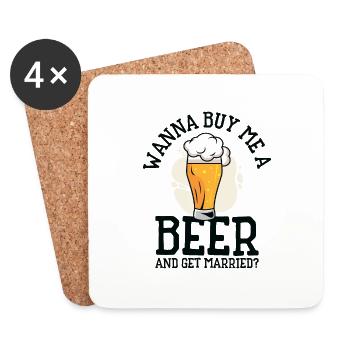 Trinken Bier Liebhaber Paar Beziehung Bier - Untersetzer (4er-Set) - Weiß - Vorne