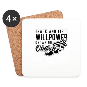 Track And Field Willpower Knows Runner Sprinter - Untersetzer (4er-Set) - Weiß - Vorne