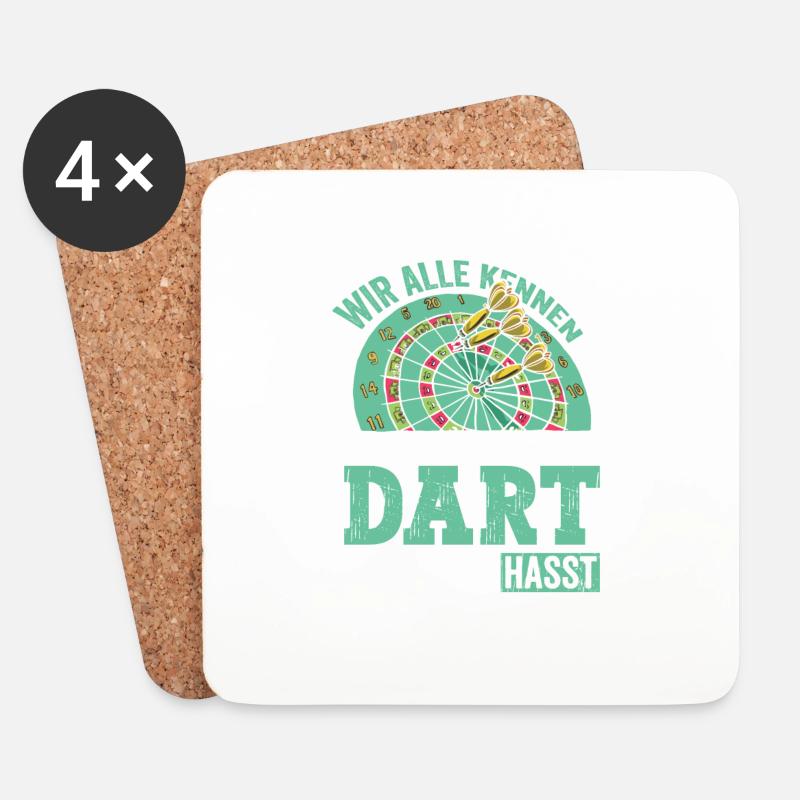 Dart der uns hasst Dartspielen - Untersetzer (4er-Set) - Weiß