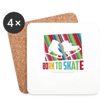 Born To Skate Figure Ice Skating - Untersetzer (4er-Set) - Weiß - Vorne