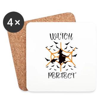 Hexen Geschenk I WITCH PERFECT - Untersetzer (4er-Set) - Weiß - Vorne