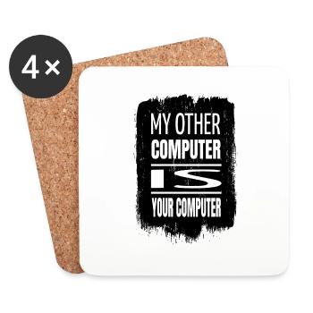quote awesome coding anonymous hacker joke bday - Untersetzer (4er-Set) - Weiß - Vorne