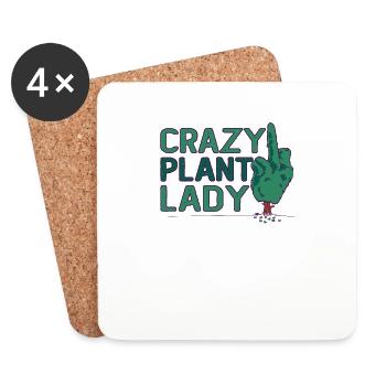 Embrace your love of plants Crazy Plant - Coasters (set of 4) - white - Front