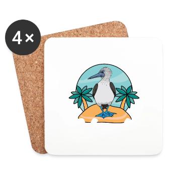 Îles Galapagos - Dessous de verre (lot de 4) - blanc - Devant