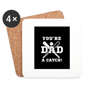 Dad you're a catch - Dessous de verre (lot de 4) - blanc - Devant