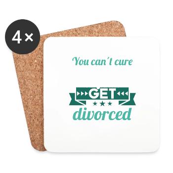 Vous ne pouvez pas guérir la stupidité mais vous pouvez divorcer - Dessous de verre (lot de 4) - blanc - Devant