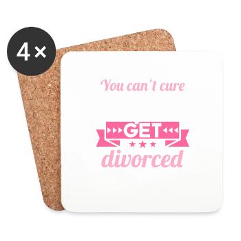 Vous ne pouvez pas guérir la stupidité mais vous pouvez divorcer - Dessous de verre (lot de 4) - blanc - Devant