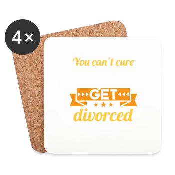 Vous ne pouvez pas guérir la stupidité mais vous pouvez divorcer - Dessous de verre (lot de 4) - blanc - Devant