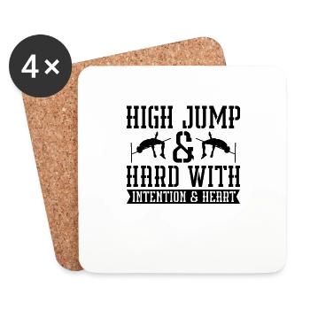 Sautez haut et dur avec Loves Gymnastics Saut en hauteur - Dessous de verre (lot de 4) - blanc - Devant